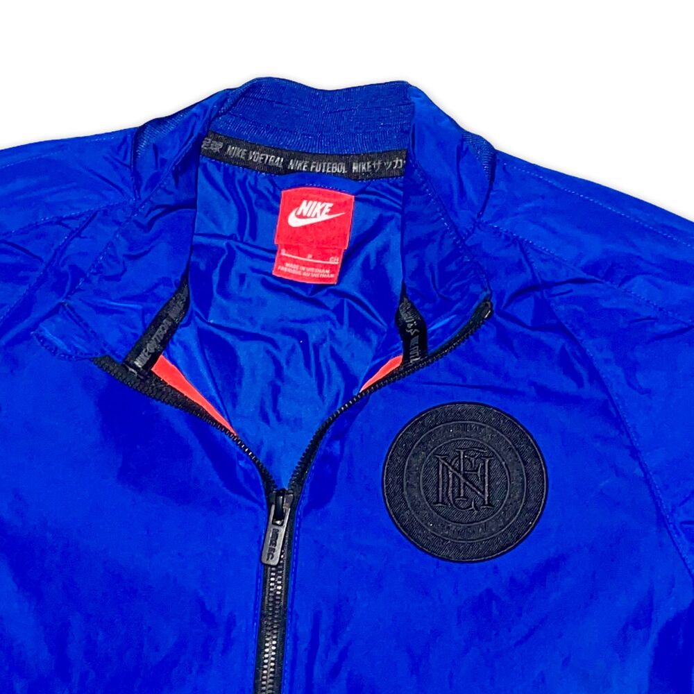 Nike Vintage Rare Windrunner Jacket Glanz Nylon Football Soccer Blue S - Picture 7 of 8